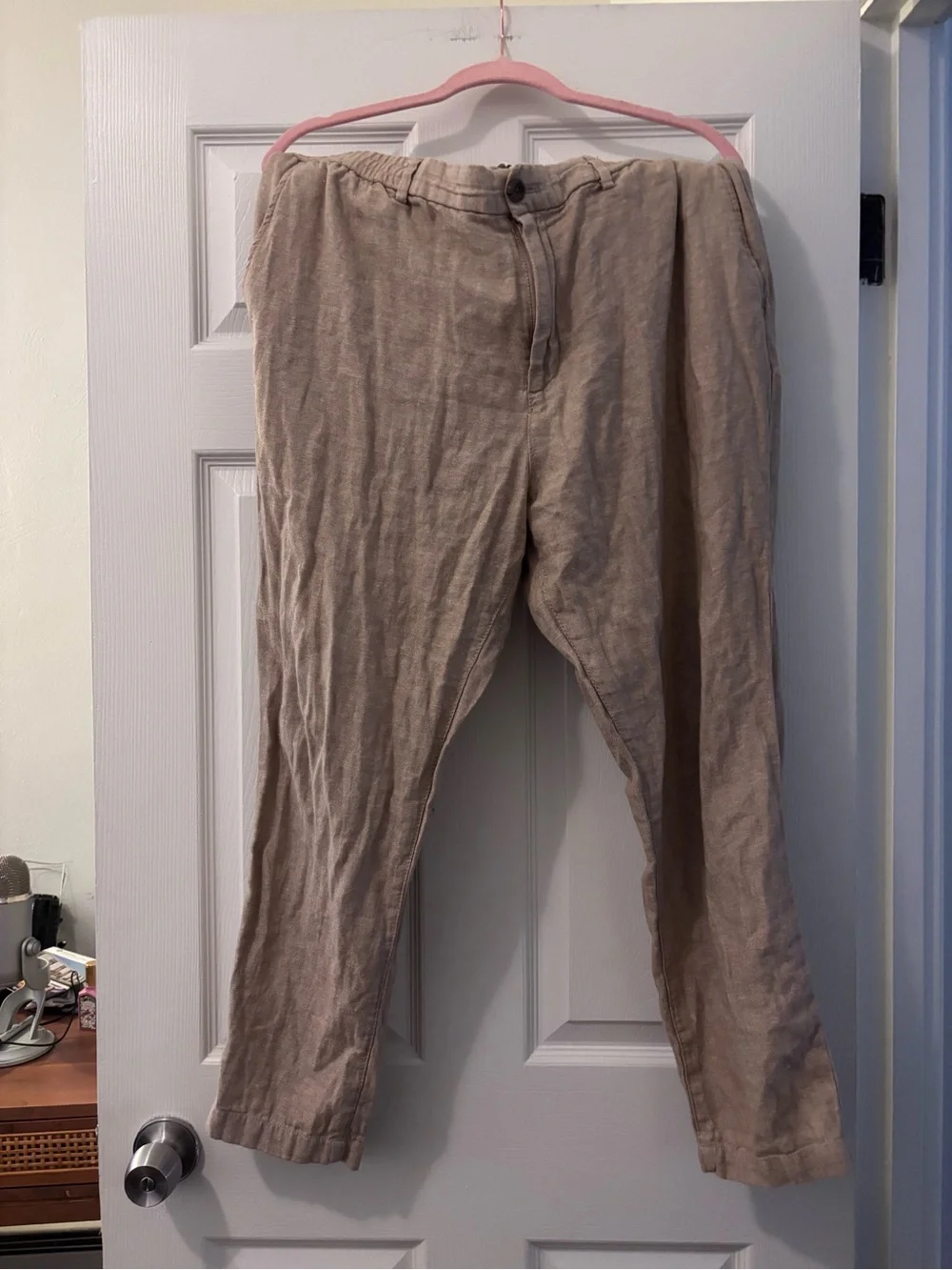 Banana Republic Tan Linen-Blend Chinos